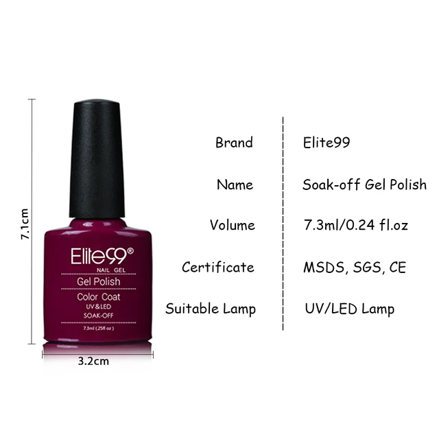 Elite99 7,3 ML Glück Gel Nagellack Reine Farben Langlebig Hybrid Nagel Gel Lack Esmalte Nägel Design Gel Polnisch mit box