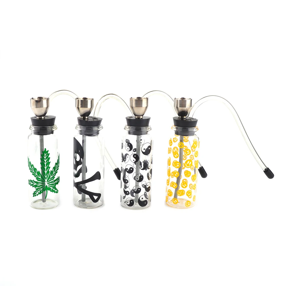 

ONUOSS Fashion Design Smoking Cigarette Glass Pipes Mini Water Pipe Hookah Cigarette Filter Tips Glass Bottle Shisha 141F