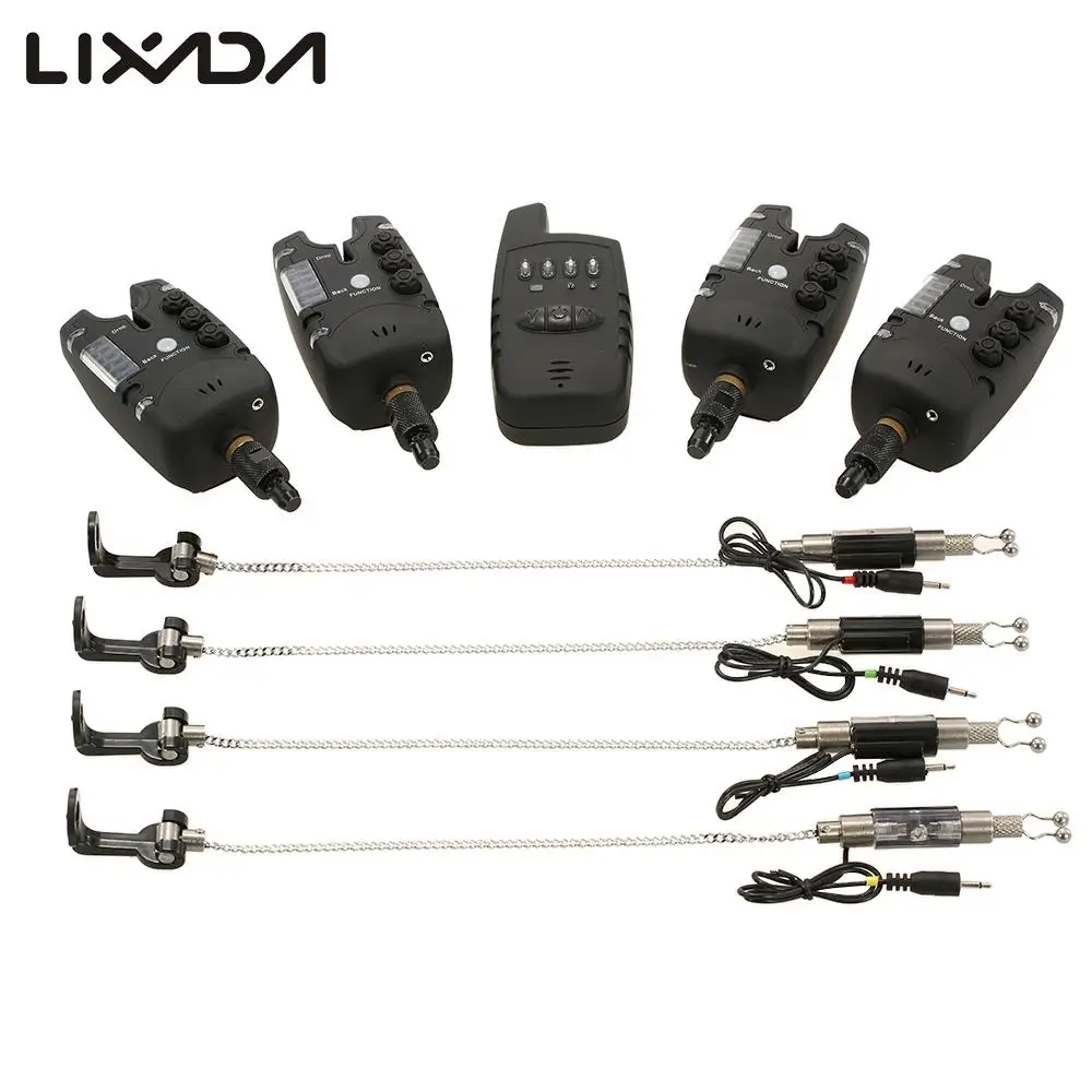 

Lixada Wireless Fishing Bite Alarms Set Digital Fishing Alarm Kit LED Alarm Indicator Alert Bell Receiver Carp Fishing Swinger