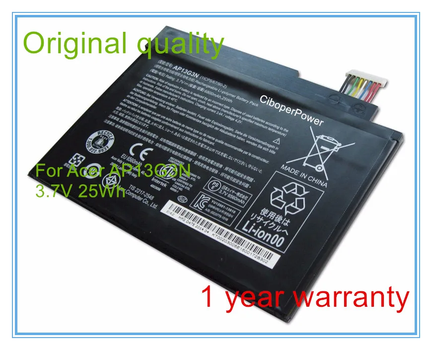  6800mAh New Original Laptop Battery AP13G3N For W3-810 Tablet 8' Series 1 Cell 3.7V 25WH
