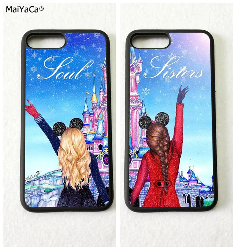 soul sisters two girls BFF best friends pair silicone