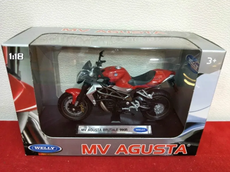 WELLY 1/18 масштаб Кавасаки KLR650, Сузуки GSX-R750, мВ агуста брутали 990р мотоцикл литой металлический мотоцикл модель игрушки