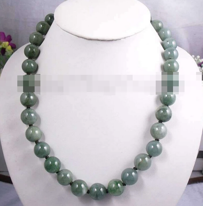 

0185 dark green round natural jade beads alloy clasp