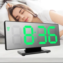 นาฬิกาปลุกดิจิตอล LED กระจกอิเล็กทรอนิกส์นาฬิกามัลติฟังก์ชั่นจอ LCD ขนาดใหญ่ Digital CLOCK พร้อมปฏิทิน...(China)