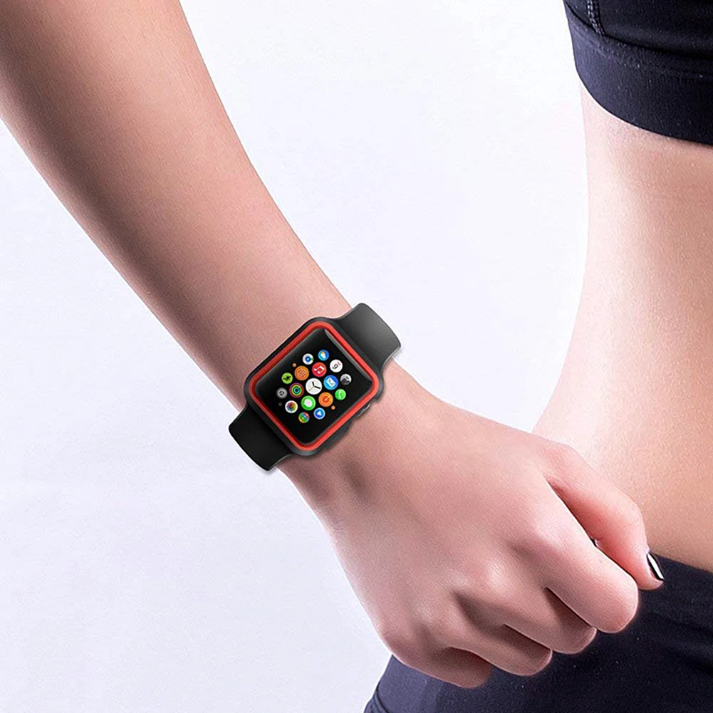 Бампер для Apple Watch чехол модный защитный из ТПУ I 4 40 мм резиновый двухцветный серии