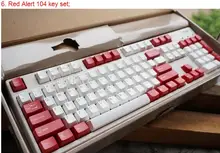 Green Tank red alert mechanical keyboard cherry mx switch 104 keycaps Taihao Dolch double shot light Granite keycap OEM