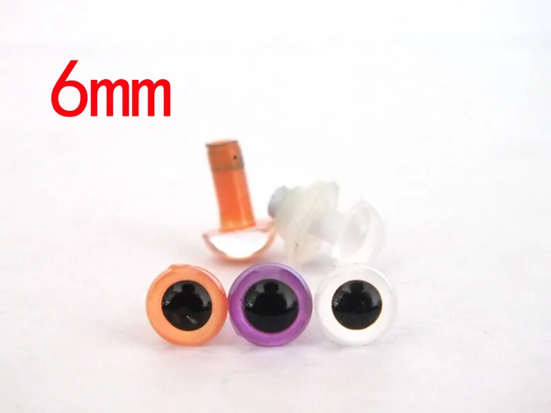 

6mm x 3 Color Plastic Safety Eyes For Teddy Bear Doll Animal Puppet Crafts--each color 10pairs