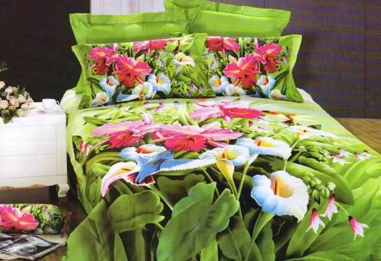 Oil painting 3D bedding set queen size sets bedclothes duvet linen