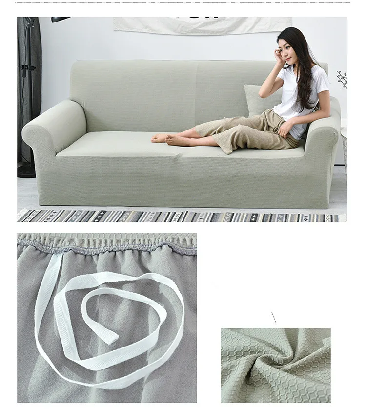 Универсальный Эластичный Мягкий водонепроницаемый чехол для дивана, чехол для дивана разной формы, Одноцветный чехол для дивана