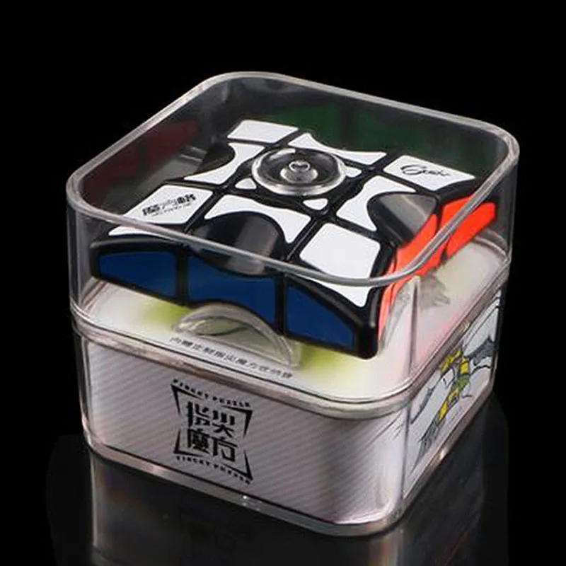 Qiyi mofangge полностью функциональный 1x3x3 волшебный кубик и Спиннер, ручной Спиннер для пальцев, интеллектуальные игрушки для снятия стресса, головоломка - Color: Black