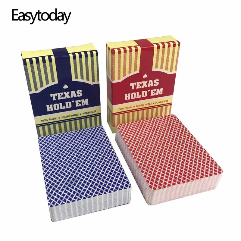 Easytoday 2 шт./компл. водонепроницаемый классический набор покерных карт Техасские