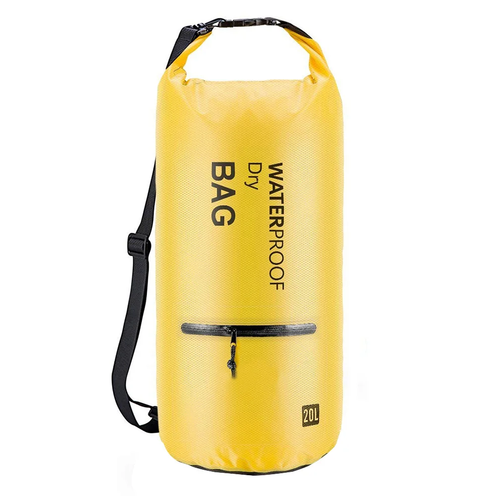 

Camping Universal Sports Dry Bag With Pocket Space Saving Smooth Storage Swimming Water Resistance Protective Easy Clean Rafting