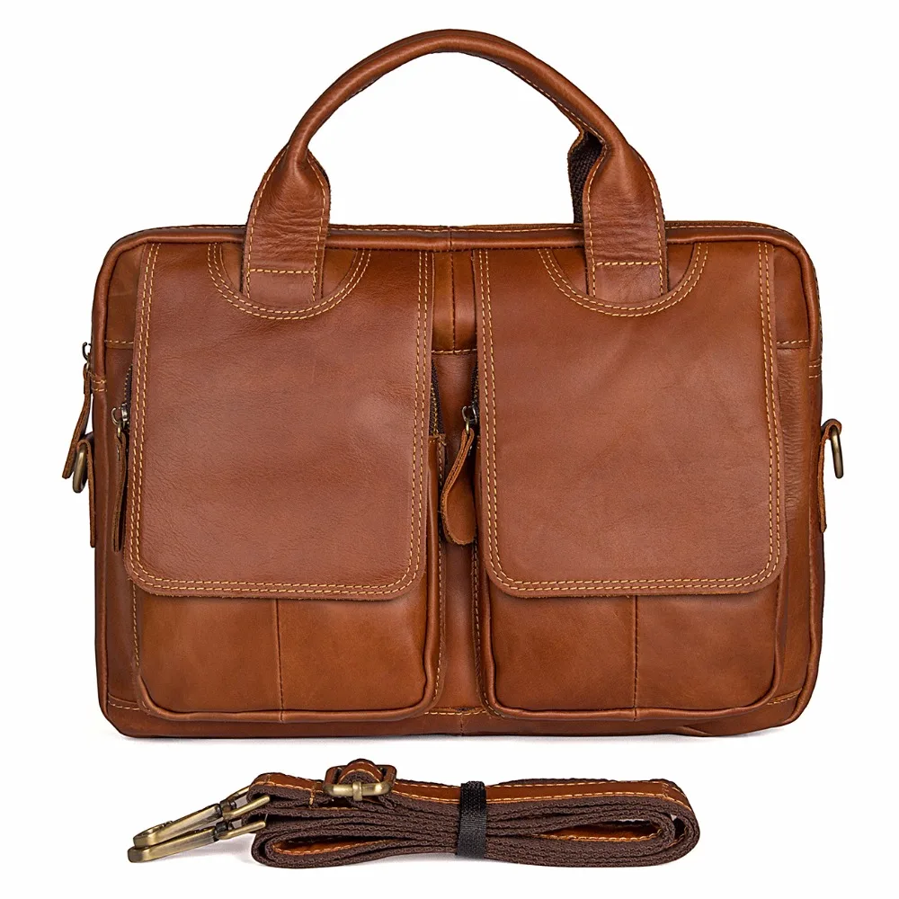 

Augus Vintage Travel Bag Brand New Handbag Large Capacity Messenger Bag Simple Style Shoulder Bag Cow Leather Bag 7378B/7378C