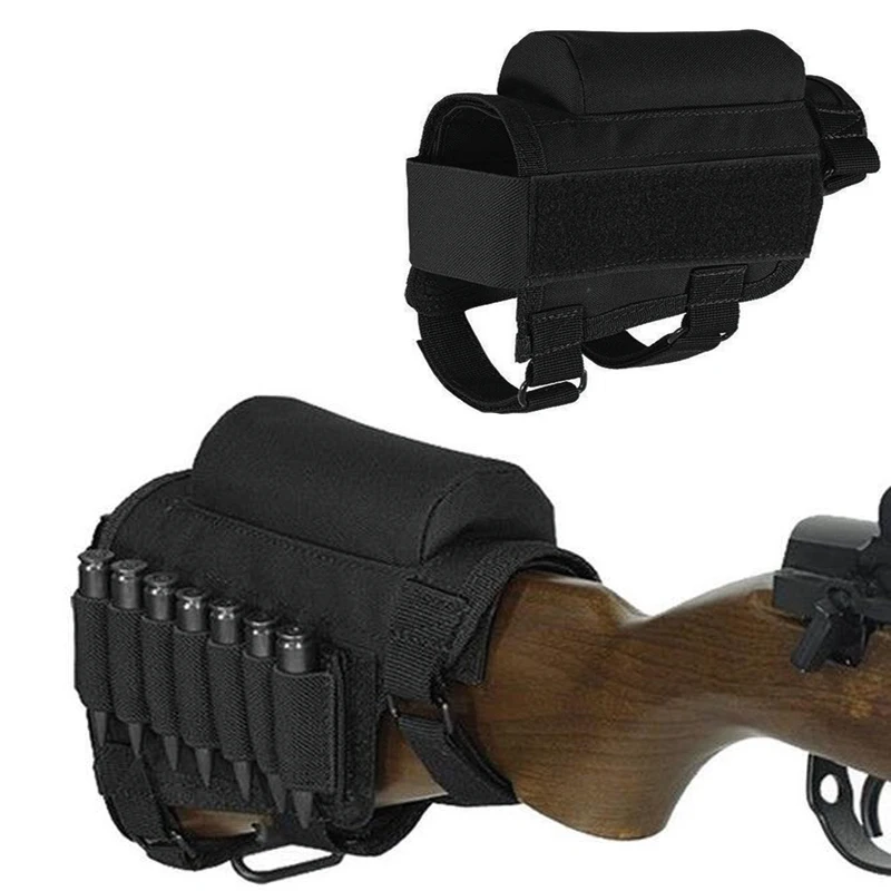 

Outdoor Hunting Shooting Tactical Buttstock Rifle Gun Cheek Rest Bullet Holder Adjustable Nylon Ammo Cartridges Bag