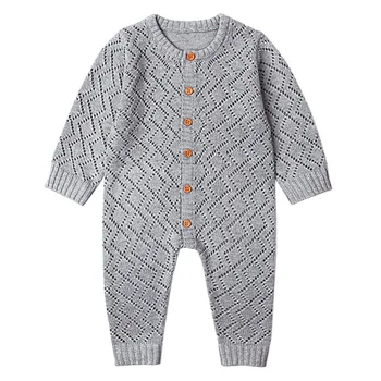 2019 Newborn baby boy rompers Toddler Jumpsuit Girls Candy Color Knitted Baby Clothes Infant Boy Overall Children Outfit Spring 1