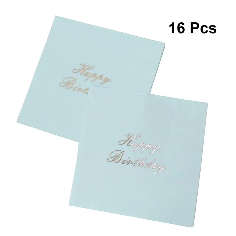 16 шт./лот бумажные салфетки с рисунком показывают вечерние ткани украшение для салфеток салфетки для день рождения, вечеринка, фестиваль - Цвет: Blue