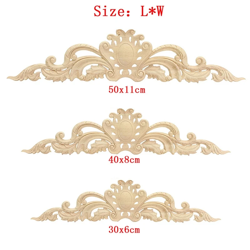 

Fashionable Flower Wood Carved Onlay Decal Corner Applique for Home Furniture Cabinet Door Decor Decorative Ornament 3 Size