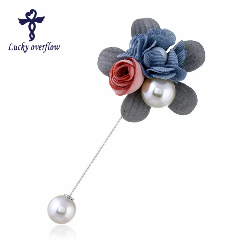

2018 New Women Handmade Muslim Flower Design Pearl Brooch Lapel Scarf Pin Suit Stick Brooches Wedding For Women Valentine Gift