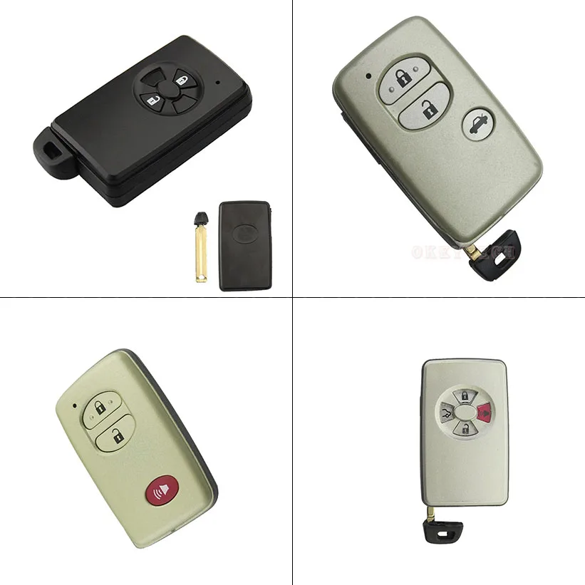 

OkeyTech Replacement 2 3 4 Buttons Remote Smart Car Key Case Fob Shell For TOYOTA Land Cruiser Prado Avalon Camry Highlander