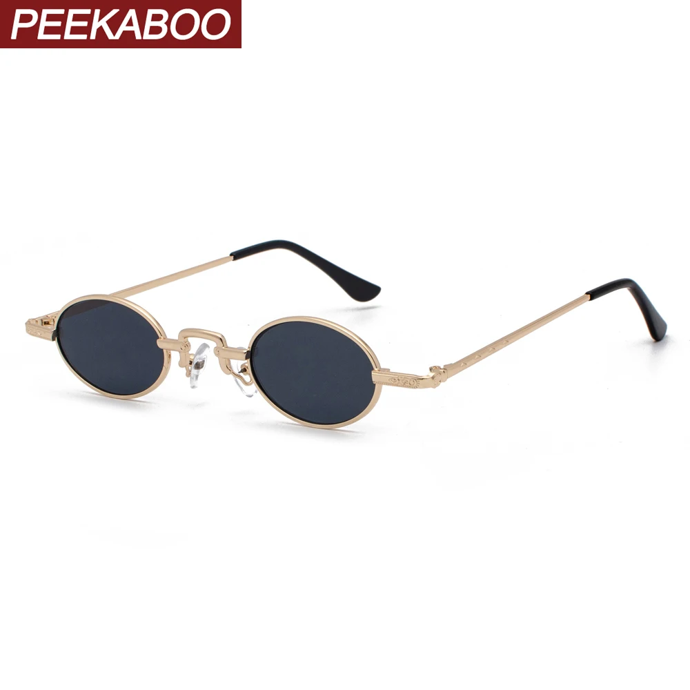 

Peekaboo small round sunglasses women retro gold metal frame vintage sun glasses for men 2019 unisex red black uv 400