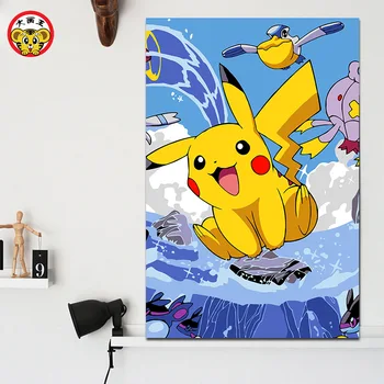

painting by numbers art paint by number Digital baby Pocket Monster Pikachu paintings drawing coloring by numbers on canvas with