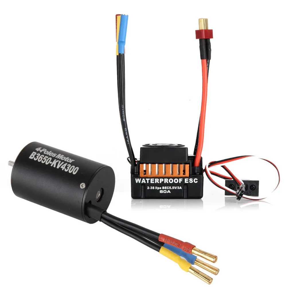 

Waterproof 60A ESC + BL 3650 4300KV Brushless Motor Fits For 1/10 RC Car Truck Racing YH-17