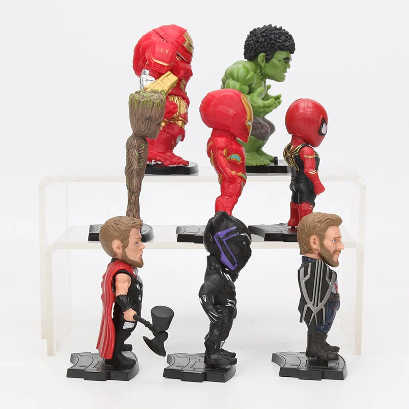 8pcs/set Marvel Toys 8-10cm Avengers Endgame Thanos Ironman Spiderman Hulkbuster Black Panther Groot PVC Action Figures Model