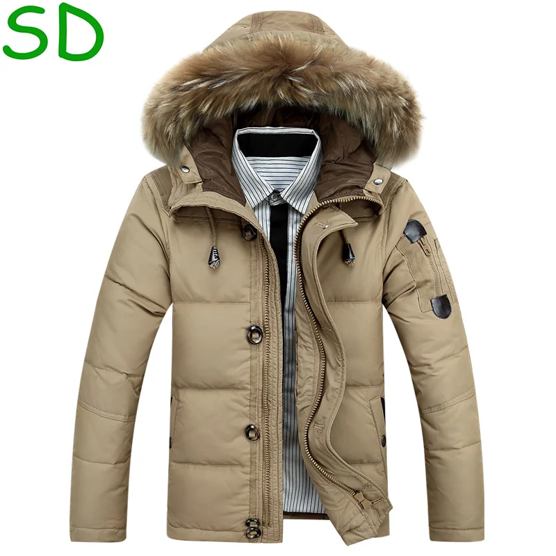 SD Young Men thick Very warm winter Soft coat men jacket Fine long cotton Multi-pocket Duck parka hair 130 | Мужская одежда