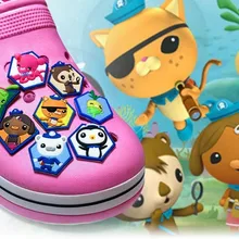 Горячая Распродажа 1 шт. Octonauts ПВХ обувь Подвески Аксессуары для пряжки для обуви для украшения браслета с отверстием подарки для детей