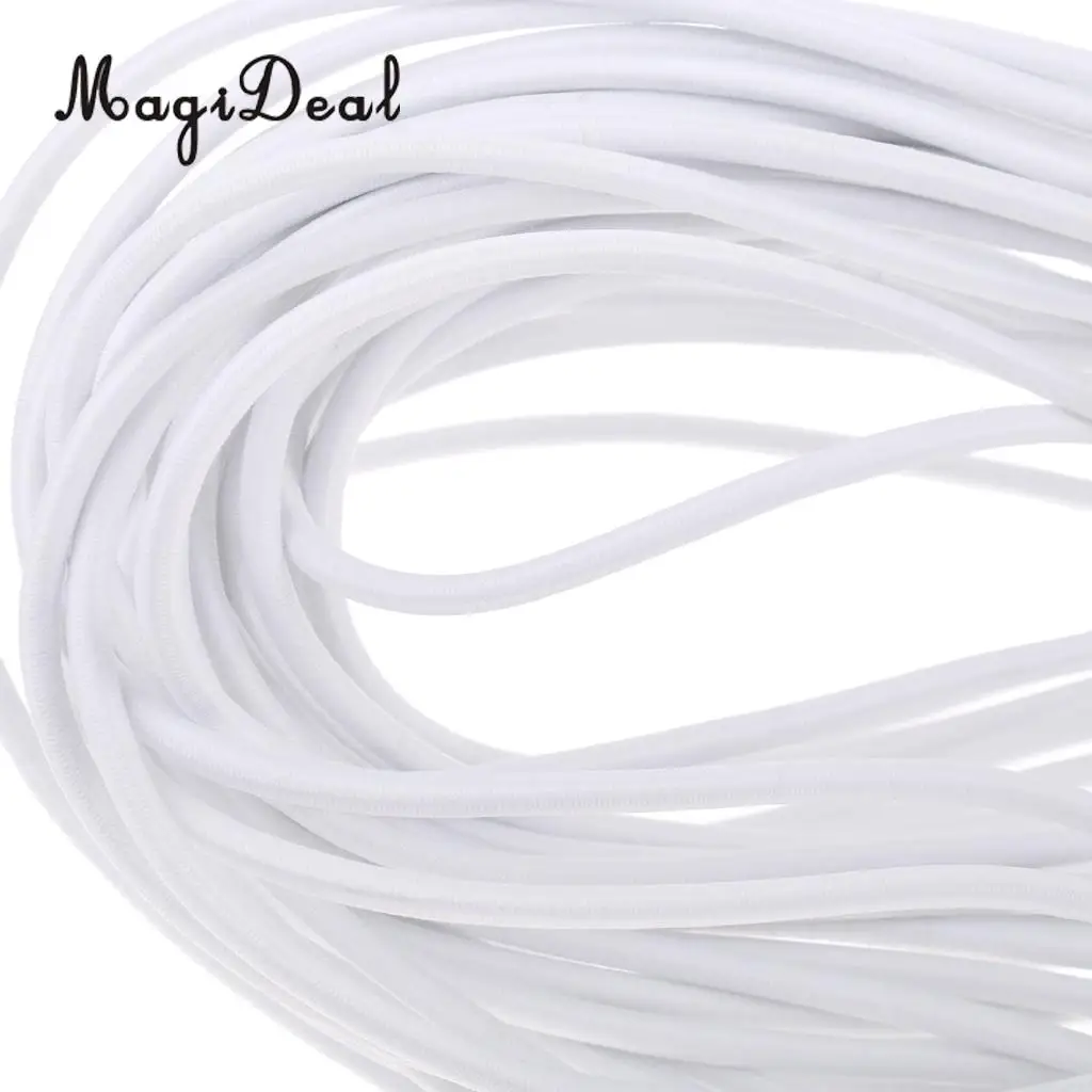 MagiDeal 6mm White Elastic Bungee Rope Shock Cord Tie Down Rack for Marine Boat 50m/30m/20m