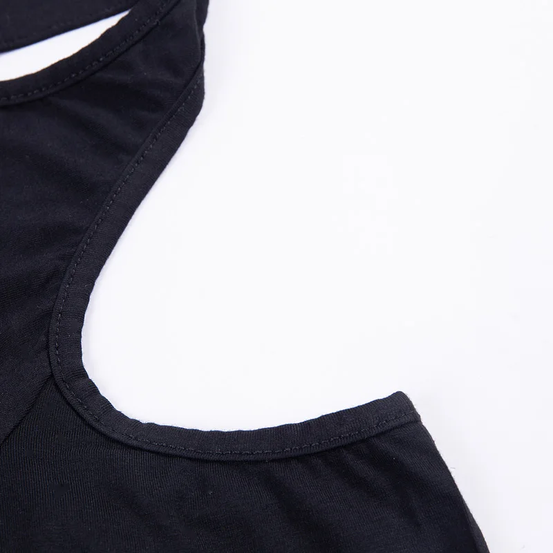 Женская Сексуальная футболка с открытыми плечами, черные летние облегающие футболки с открытой спиной в готическом стиле
