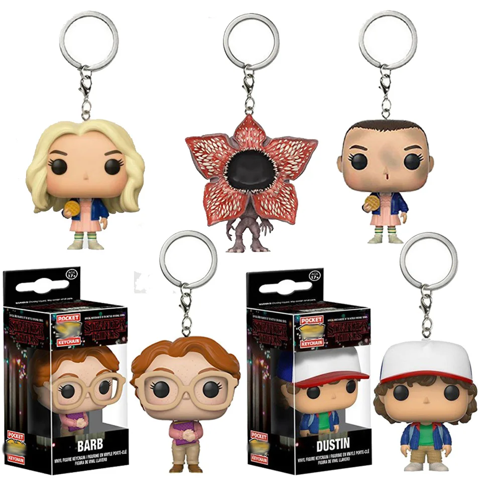 FUNKO POP Stranger Things ELEVEN фигурку брелок игрушки Барб Дастин демогрогон Подвески