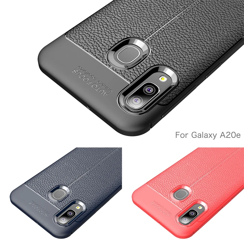 

For Samsung Galaxy A20 E / A20e Phone Back Protective Smartphone Soft Litchi Striae Shockproof Cases For Galaxy A20e Case Cover