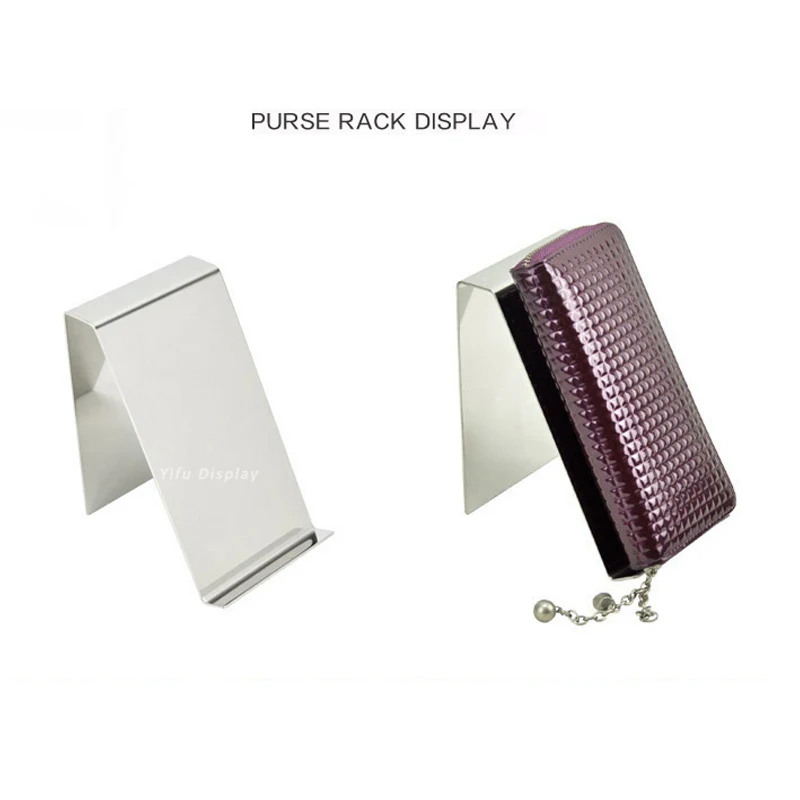 Free Shipping Metal Wallet Display Stand Purse Display Wallet Holder RWA001in Storage Holders
