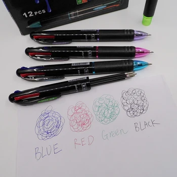

[Winning] (12 Pieces/Lot) Kawaii Office School Stationery 0.7MM Multi Color Ballpoint Pen / 4 Color Ball Pens For Kids WZ-2026