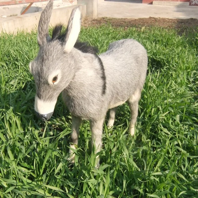Promo Offer big lovely simulation donkey toy lifelike gray donkey doll