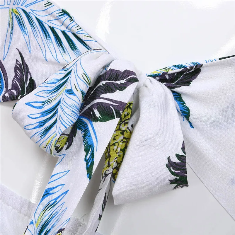 Fashion summer dress 2018 Beach dress Women Ladies Pineapple Printing Sleeveless Mini Dress casual dress vestido robe J12#N (4)