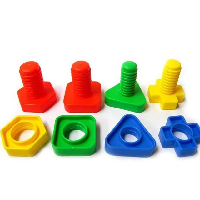 40Pcs/Set 3DD Children Colorful Screw Nuts Bolts Building Puzzle Game Intelligent Kids Toy Ghost Build Screw nut set montessori 2
