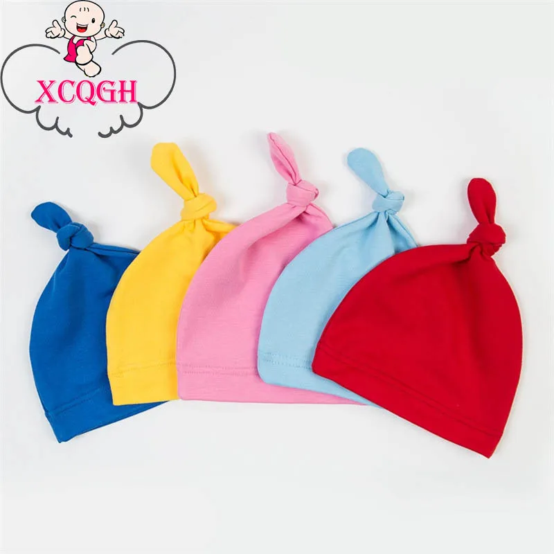 

XCQGH Knot Baby Hat Candy Color Cotton Boy Cap Spring Autumn Baby Girls Newborn Infant Toddler Kids Hats