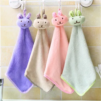 

Cute Baby Nursery Rabbit Hand Towel Toddler Soft Plush Cartoon Animal Wipe Hanging Bathing Towel For Children Bathroom 4 Colors