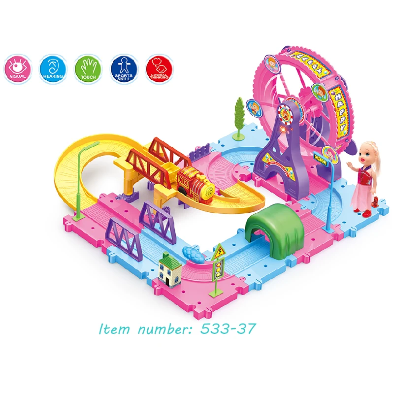 

Magical DIY racing track set,Big Size High Quality Cheap race track accessories with light and music gift for children boy girls