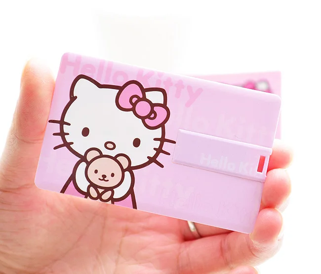 Credit card USB Flash Drive hello kitty card usb Pen Drive Pendrive 32GB 16GB Flash Drive 8GB