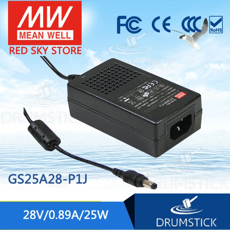 

Hot sale MEAN WELL GS25A28-P1J 28V 0.89A meanwell GS25A 28V 25W AC-DC Industrial Adaptor