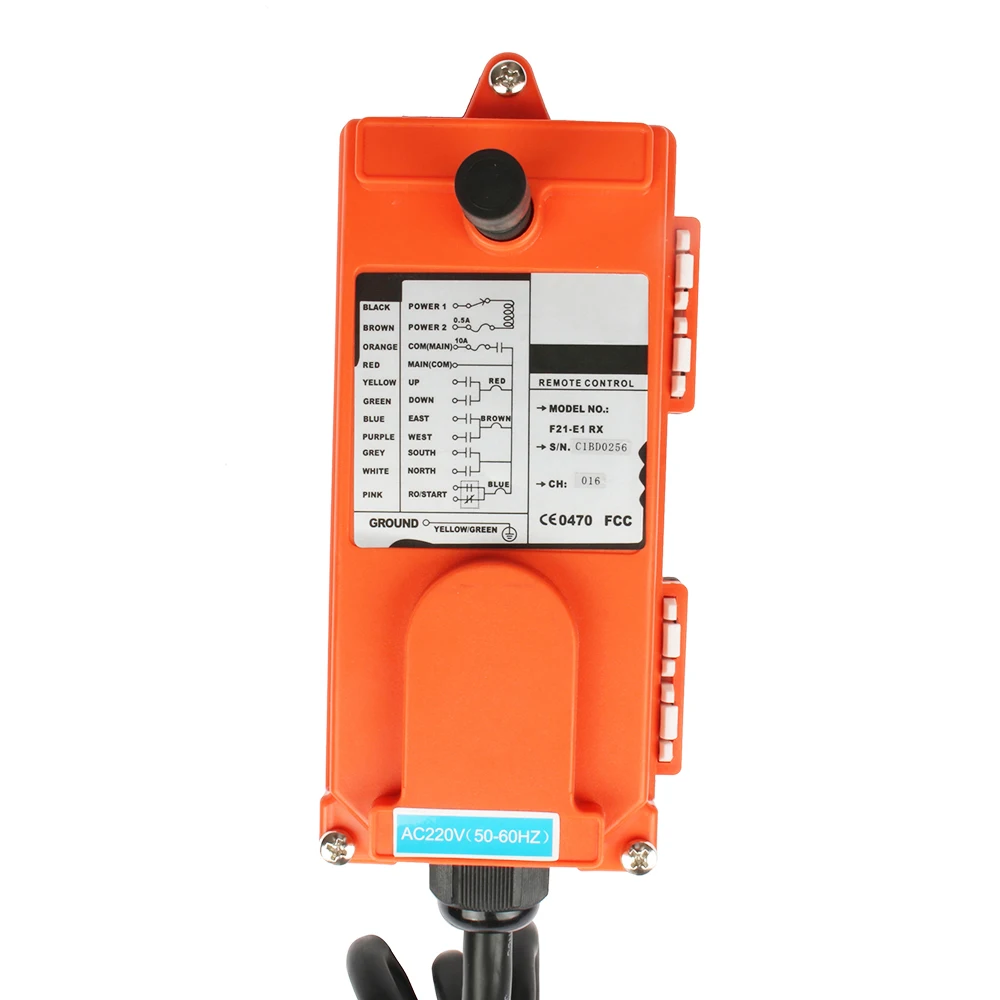 DIANQI Industrial control remoto de grúa de interruptor de botón de empuje con 8 Botones 1 RECEPTOR + 1 transmisor para camión polipasto crane - 5