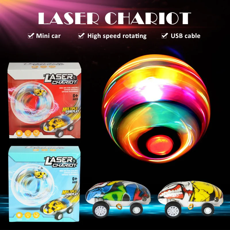 

NEW High Speed Laser Car Chariot Rotatable Tracks with Lights Children Early Educational Toy for Kids Boys Fancy Birthday Gifts