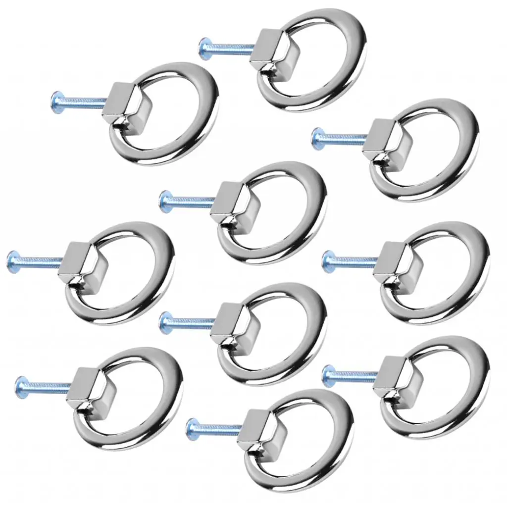 10Pieces Modern Cabinet Drawer Dresser Cupboard Bin Pull Handle Drop Ring Knob