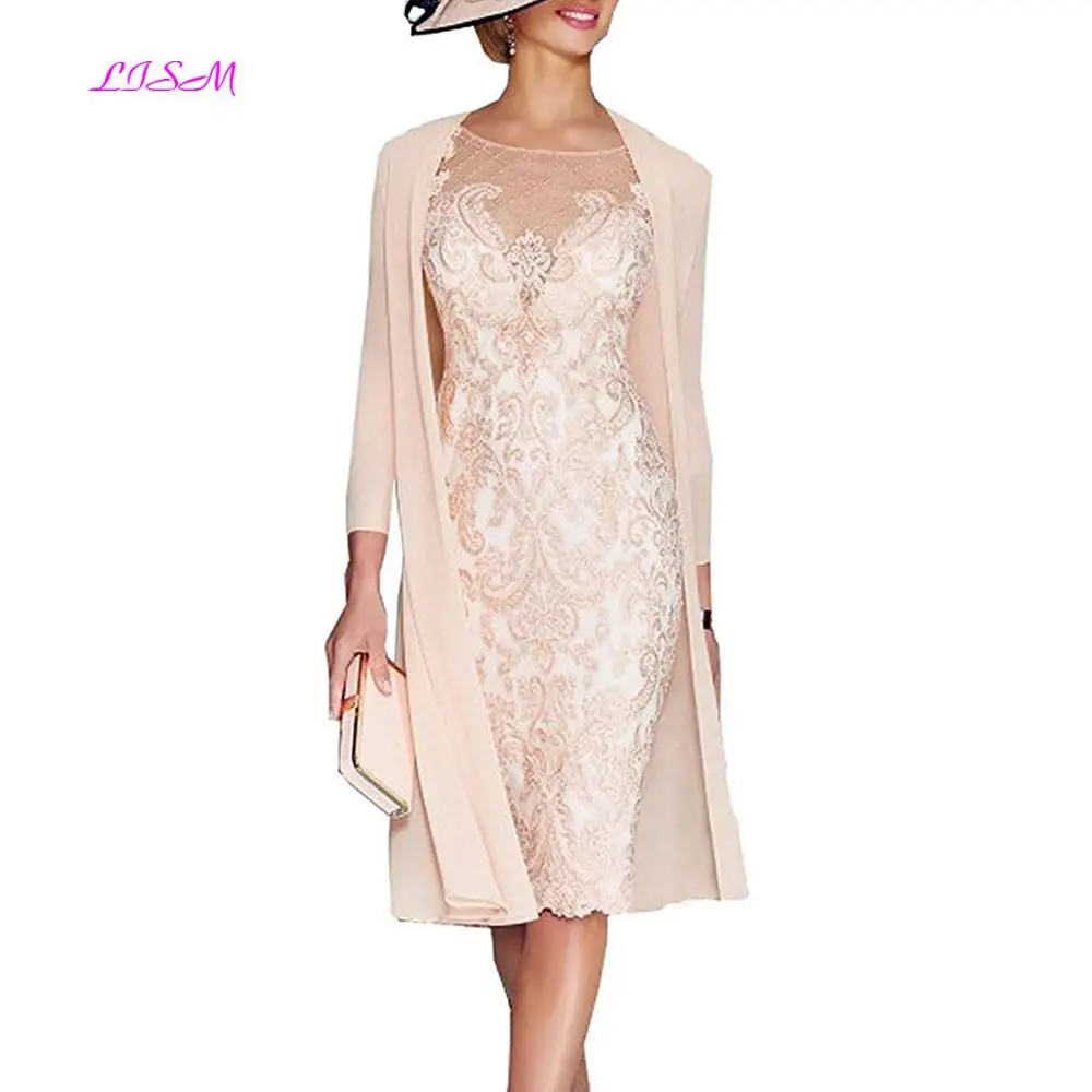 Светильник, Розовое женское платье для матери жениха, кружевное платье для матери невесты с жакетом, вечерние платья - Цвет: Photo Color