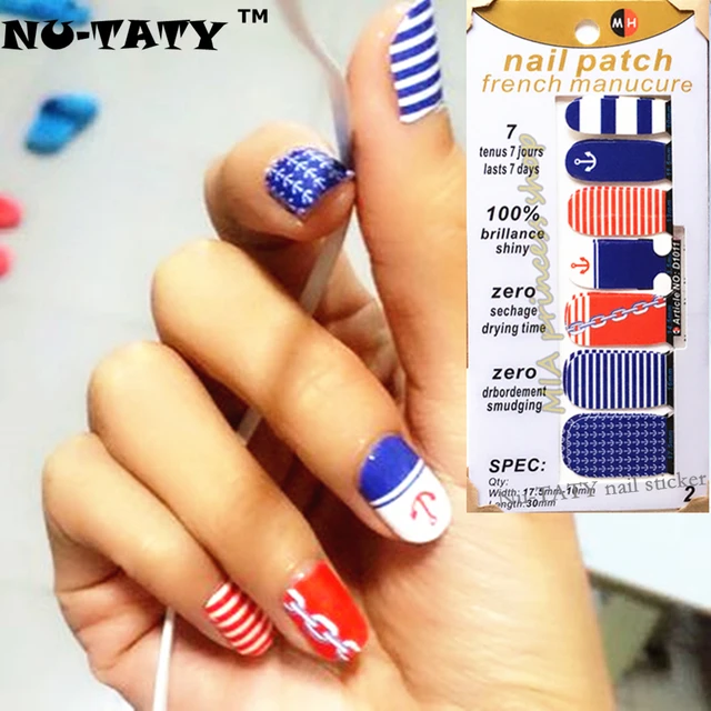 Nu Taty Funny Marine Sailor Nail Sticker 14 Pcs Set Waterproof Nu Taty Funny Marine Sailor Nail Sticker 14 Pcs Set Waterproof Decals Art