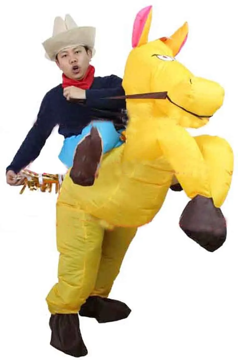 Purim Halloween Horse Cowboy Costumes for Adult Man and Woman Outfits