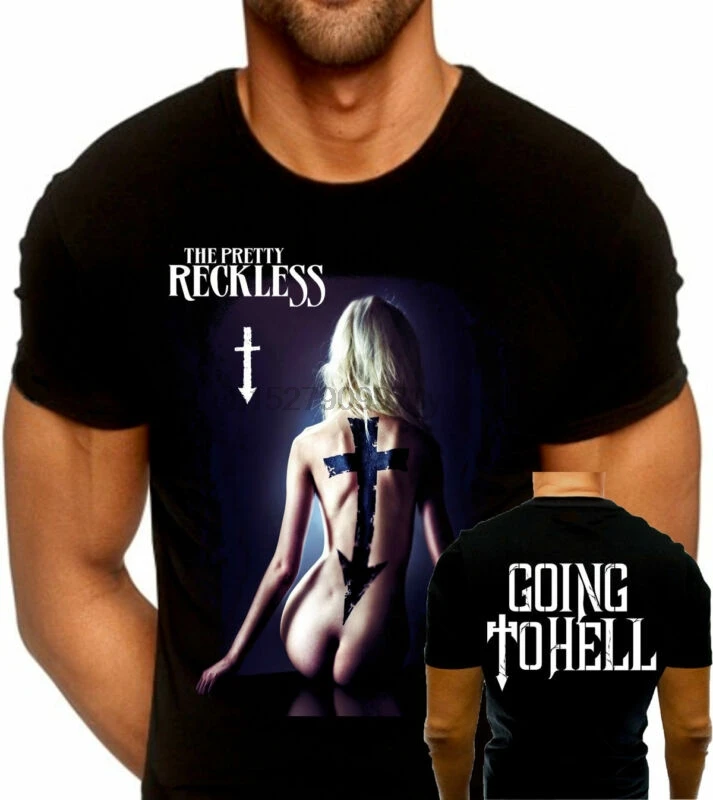 Новая футболка с принтом HELL TO THE PRETTY RECKLESS DTG-S-6XL | Мужская одежда